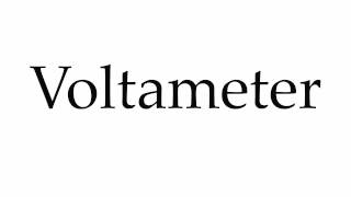 How to Pronounce Voltameter [upl. by Nowad]