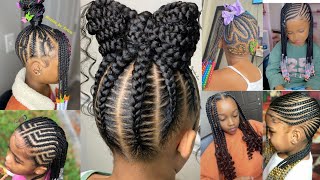 Latest Grown up Baby Girl Cornrow Hairstyles 💞 For Back To School Black kids Hairstyles 🔥😱🥰 [upl. by Elleahcim]