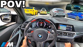 15 Minutes of Chasing BMW Drivers In A Straight Piped BMW M4 G82 LOUD EXHAUST POV [upl. by Ahtennek]