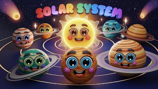 🌟 The Cutest Solar System Adventure 🌌  Fun Cartoon Planets for Kids  Learn About Space 🚀🪐 [upl. by Aleen]