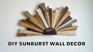 DIY SUNBURST WALL DECOR  SCRAP WOOD PROJECT [upl. by Naicul]