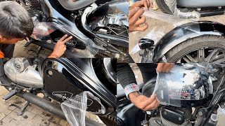 Jawa 42 Bobber LaminationPPF  Jawa 42 Bobber Modifications  Bike Detailing [upl. by Meehaf130]