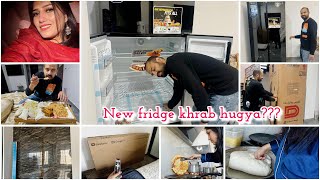 New fridge khrab hugya   Media wall design for Tv lounge amp room  Natasha waqas vlogs [upl. by Ahsatsana342]