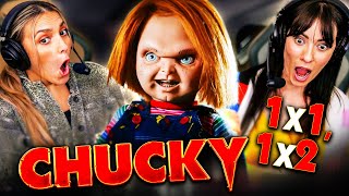 CHUCKY Season 1 Episodes 1 amp 2 REACTION Chucky TV Series  Premiere  Review [upl. by Dhar21]