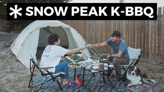 Snow Peak Korean BBQ Camping in the Backyard  IGT  Flat Burner  Amenity Dome [upl. by Asiruam]