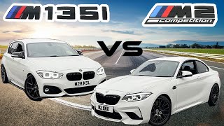 BMW M2 COMP VS BMW M135I WHICH ONES FASTER IN A 14 MILE RACE [upl. by Naedan]