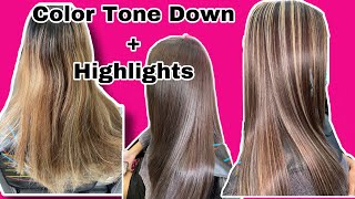 PAANO MAG COLOR TONE DOWN AT HIGHLIGHTS  COLOR AND HIGHLIGHTS TUTORIAL  Chading [upl. by Caresa]