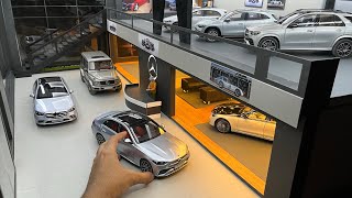 Mega MercedesBenz Car Collection 118 Scale  Mercedes Dealership Diorama  Diecast Model Cars [upl. by Aisiat]