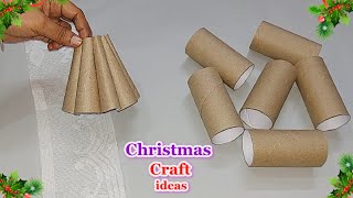 Christmas Decoration idea made with Empty rolls  Best out of waste budget Friendly craft idea🎄65 [upl. by Zwart]