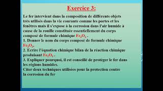 3 année collège  oxydation de quelques métaux dans lair humide  exercice dapplication [upl. by Yht]