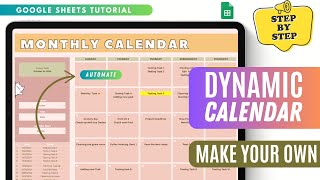 StepbyStep Guide to Making a Monthly Calendar in Google Sheets Perfect for Beginners [upl. by Names]