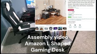 Office Desk Assembly  L shaped gamers desk from Amazon [upl. by Essirehs]