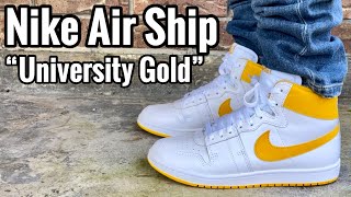 Nike Air Ship “University Gold” Review amp On Feet [upl. by Olimac409]