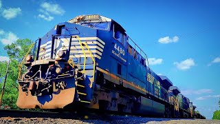 DownLow WideAngle Shot of A Heavy Manifest Train CarneysCrossing in Pennsylvania [upl. by Lucrece]