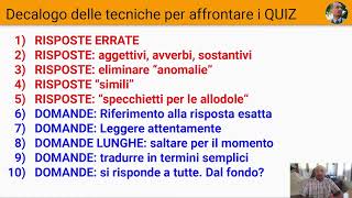 Decalogo delle tecniche per le risposte ai QUIZ [upl. by Enoid426]