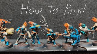 Contrast Kroot How to Speed Paint Electric Blue and Orange Farstalker Kinband [upl. by Nospmas659]