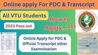 How apply to for pdc and Official transcript in vtu 2023  onlin apply for PDC amp OT 2023 in kannada [upl. by Quillon831]