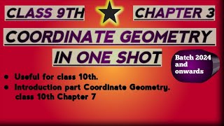 Coordinates Geometry class 9  Coordinate Geometry Introduction Class 10  ch3 coordinategeometry [upl. by Nayhr784]