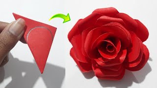 How To Make Paper Rose Easy  Beautiful Paper Rose Flower Making Idea  Diy Paper Rose Flower [upl. by Ynnavoj]