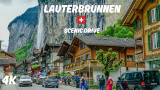 Breathtaking Scenic Drive Through Lauterbrunnen Valley🇨🇭 Switzerlands Hidden Gem [upl. by Leftwich]