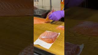 How Sushi Chefs Fillet Salmon to Perfection – Mesmerizing Skills sushi salmon [upl. by Adnoek70]