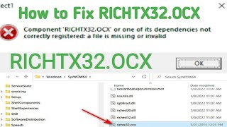 How to fix windows 71011 RICHTX32OCX dll windows fix [upl. by Ahsekar]