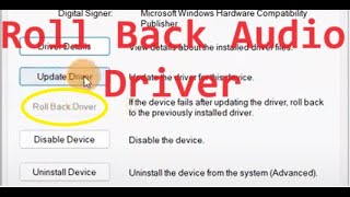 how to Roll Back Audio driver [upl. by Yadseut248]