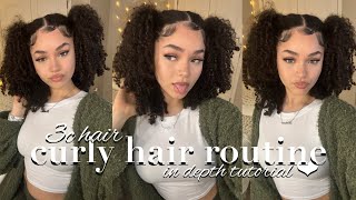 CURLY HAIR ROUTINE  3c hair type  in depth tutorial [upl. by Trix73]