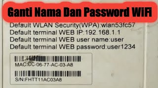 Cara Mengganti Nama Dan Password WiFi Indihome [upl. by Graner500]