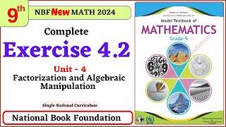 Class 9 Math Exercise 42 Unit 4  NBF Maths Ex 42 Math 9 federal board FBISE Math [upl. by Strawn580]