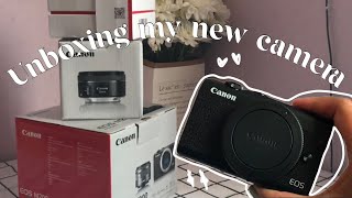 ✨aesthetic✨ Unboxing Canon EOS M200 in 2021  Canon 50mm F18 lens  Viltrox Adapter [upl. by Rosenberger]