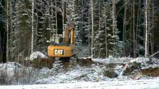 Cat 323DL with stump claw  Ripper [upl. by Calvin595]