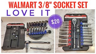 REVIEW WALMART 20 Piece 38 inch Drive Ratchet amp Deep Well Socket Set SAE amp Metric HYPER TOUGH [upl. by Etteloiv]