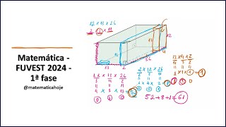 Geometria Espacial ⇒ FUVEST 2024 Matemática Solução Prova FUVEST 1ª Fase [upl. by Sosna]