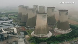 Watch the moment Eggborough cooling towers are demolished [upl. by Hessler746]