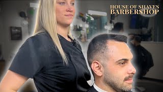 Simple Zero Fade Haircut Tutorial Female Barber [upl. by Atteloc]