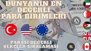 Dünyanın En Değerli Para Birimleri  Para Birimlerine Göre Ülke sıralaması 2021 [upl. by Yecnahc]