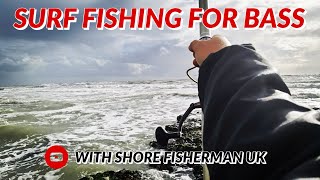 Surf Fishing For Bass  UK Sea Fishing  Late March Surf Fishing For Bass Attempt [upl. by Valenba]