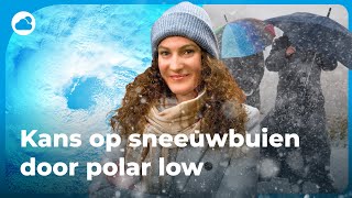 Weerbericht kans op sneeuwbuien door een polar low [upl. by Aleen731]