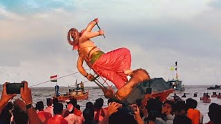 Mumbai ganpati visarjan Girgaon chowpatty  Exciting visarjan scenes you never seen before [upl. by Nyledam]