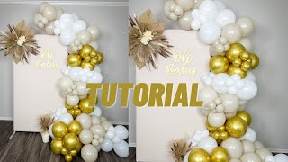 HOW TO BALLOON GARLAND BACKDROP  Tutorial  Baby Shower Ideas [upl. by Eanrahc652]