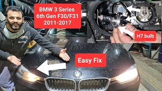 how to change main dipped bulb on BMW 3 Series f30 f31 headlight [upl. by Tiersten]