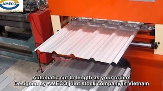 Máy cán tôn sóng vuông  AMECO Roofing roll forming machine [upl. by Arraet982]