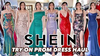 TRYING SHEIN PROM DRESSES under 50 prom dresses  Prom Dress Shopping 2023 SHEIN Spring Sale [upl. by Nylle]