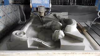 CNC Stone Machine For Deep 3D Carving On Marble [upl. by Iadam]