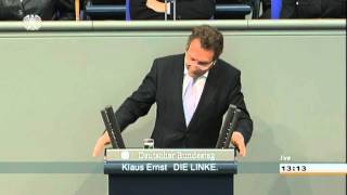 Klaus Ernst DIE LINKE Pendlerpauschale anheben gesetzliche Benzinbremse einführen [upl. by Enrev443]