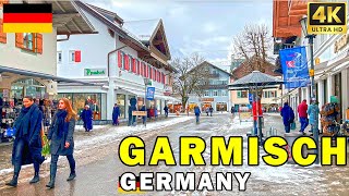 🇩🇪 GERMANY GARMISCHPARTENKIRCHEN Walking Tour in a Town in the German Alps  4K Walk [upl. by Alexandro]