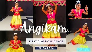 Angikam Bhuvanam  Priyaanvis first classical dance  Antariksha events  Bharatanatyam [upl. by Retrac]