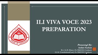 ILI InterviewVivaVoce Preparation Expected Question set 2023 [upl. by Haerle]