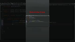 Write a program to print the Reverse Order of array in Java codingjavashortsviral youtubeshort [upl. by Eelyab]